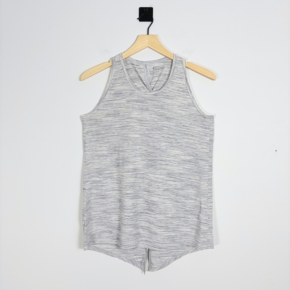 Athleta Essence Tank Top Womens Small Spacedye Tie Back Sleeveless Yoga Workout - Picture 2 of 9